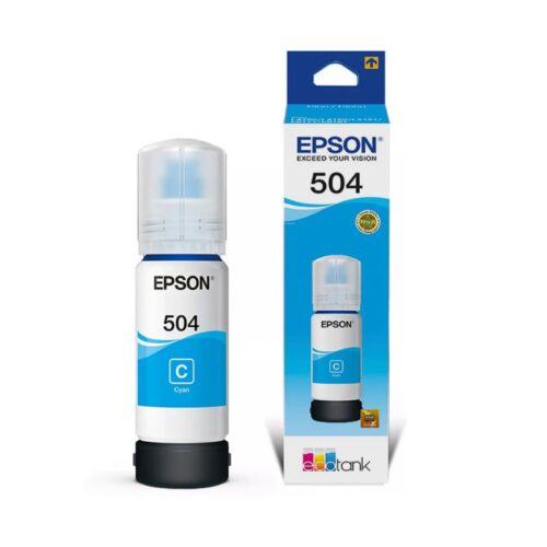 Botella de tinta EPSON T504, color cyan, contenido 70ml (T504220-AL)