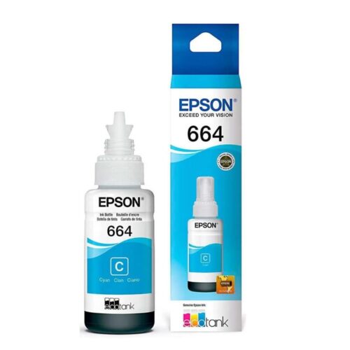 Botella de tinta EPSON T664220, color cyan, contenido 70ml